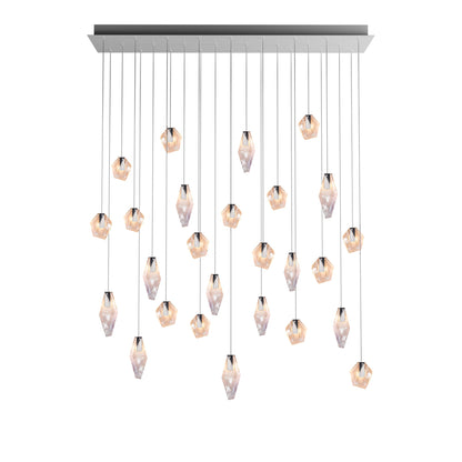 Nivocyn Rectangle LED Chandelier Fragmentglass & Metal 54.9"W