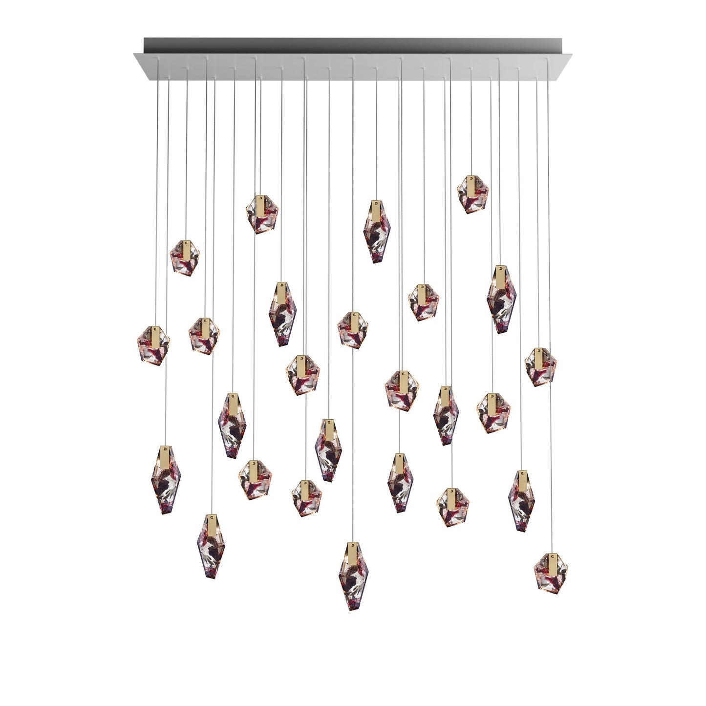 Nivocyn Rectangle LED Chandelier Fragmentglass & Metal 54.9"W