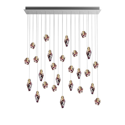 Nivocyn Rectangle LED Chandelier Fragmentglass & Metal 54.9"W