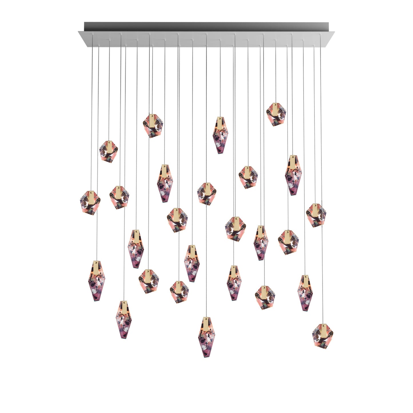 Nivocyn Rectangle LED Chandelier Fragmentglass & Metal 54.9"W