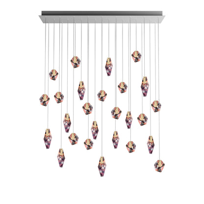 Nivocyn Rectangle LED Chandelier Fragmentglass & Metal 54.9"W