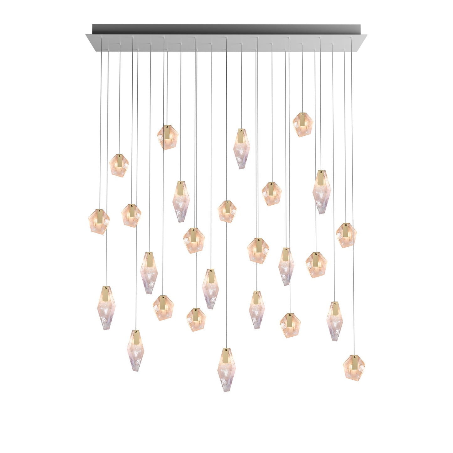 Nivocyn Rectangle LED Chandelier Fragmentglass & Metal 54.9"W