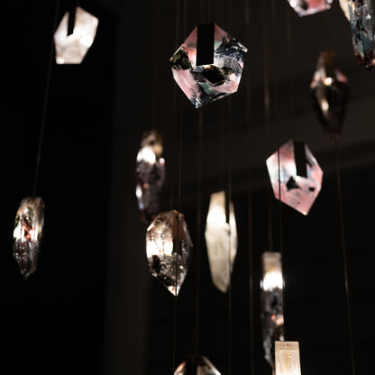 Nivocyn Rectangle LED Chandelier Fragmentglass & Metal 54.9"W