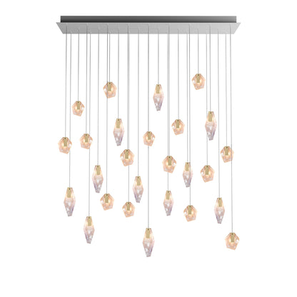Nivocyn Rectangle LED Chandelier Fragmentglass & Metal 54.9"W