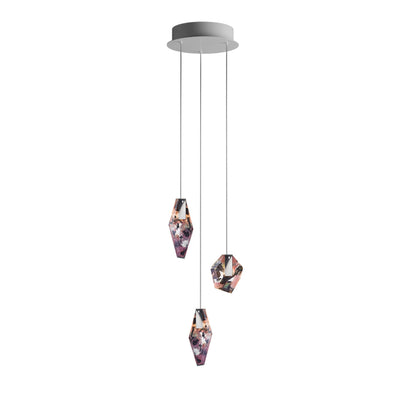 Nivocyn Round LED Chandelier Fragmentglass & Metal 11.4"D