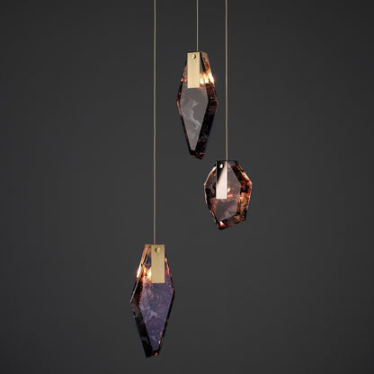 Nivocyn Round LED Chandelier Fragmentglass & Metal 11.4"D