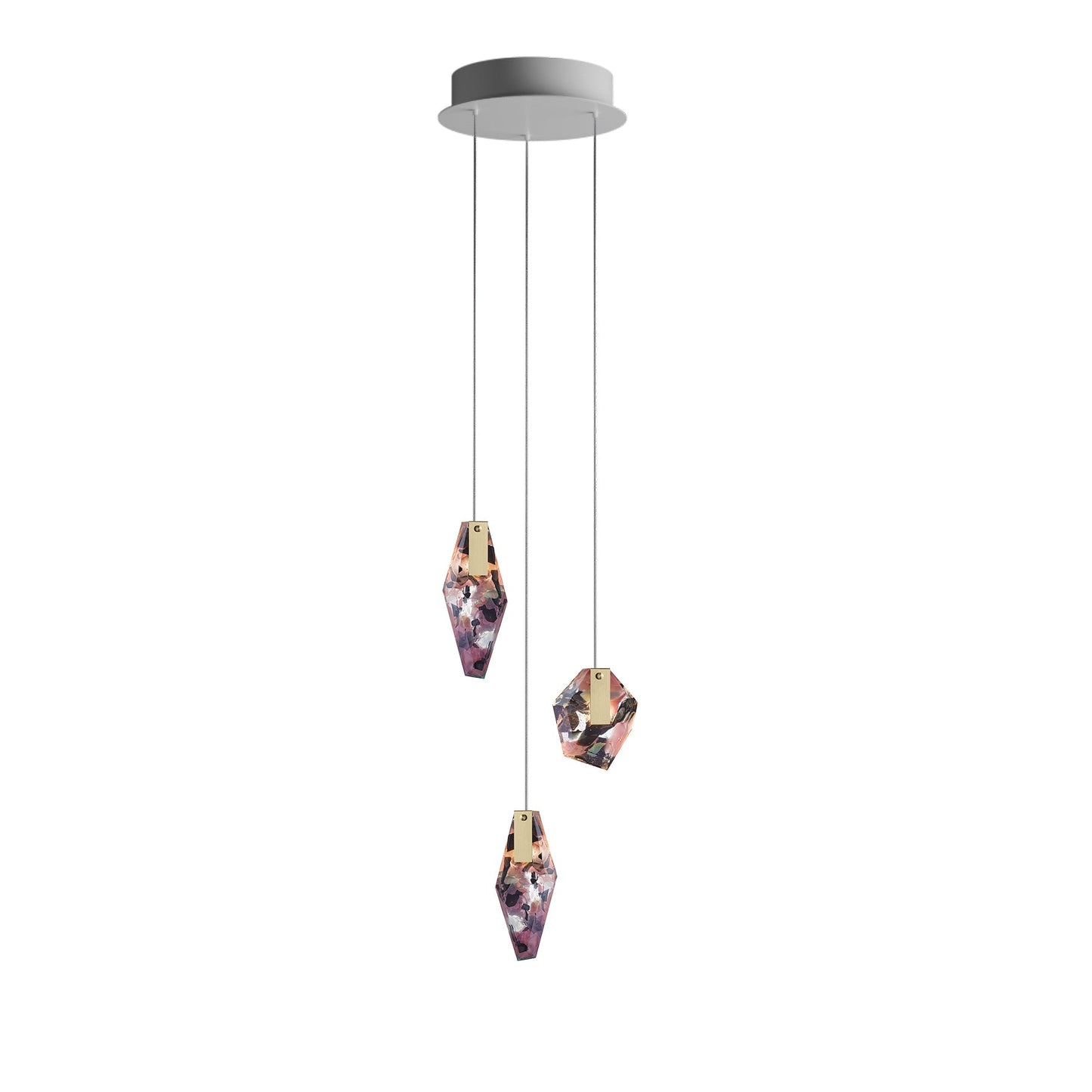 Nivocyn Round LED Chandelier Fragmentglass & Metal 11.4"D