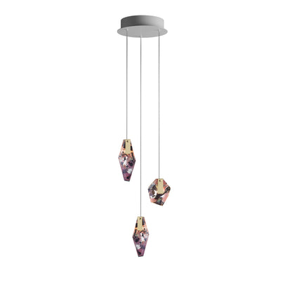 Nivocyn Round LED Chandelier Fragmentglass & Metal 11.4"D