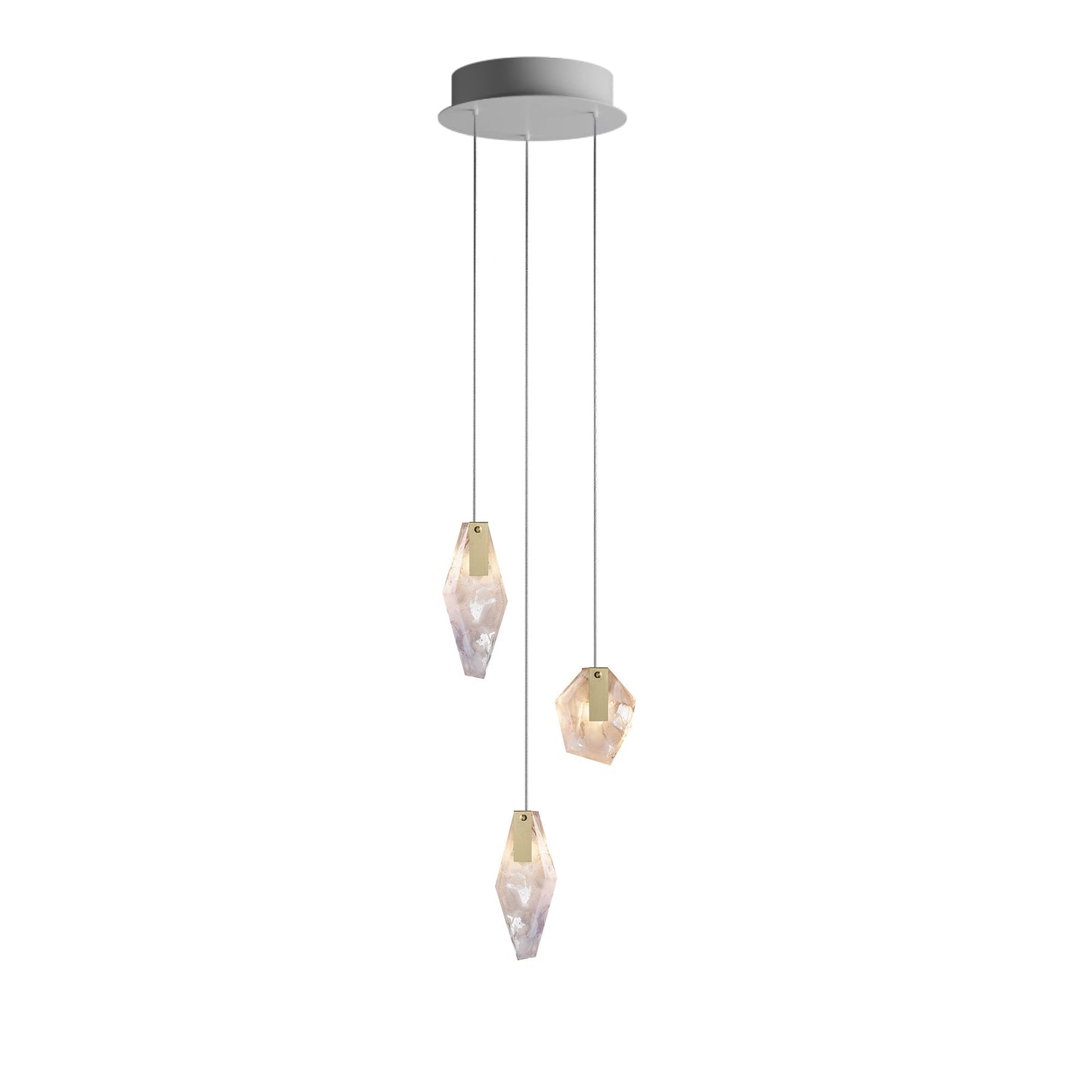 Nivocyn Round LED Chandelier Fragmentglass & Metal 11.4"D