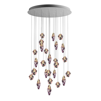 Nivocyn Round LED Chandelier Fragmentglass & Metal 11.4"D
