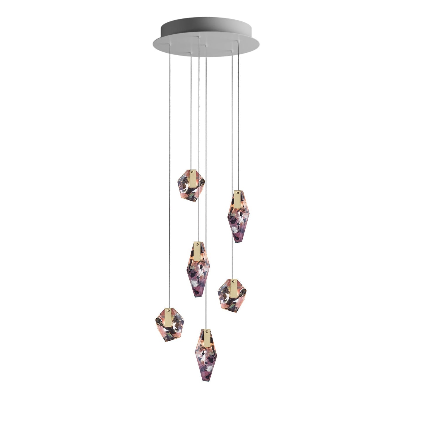 Nivocyn Round LED Chandelier Fragmentglass & Metal 11.4"D