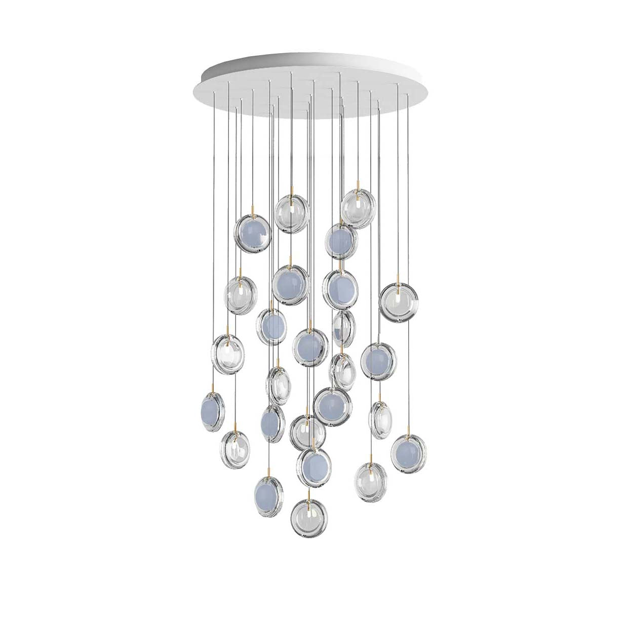 Calalen Round LED Chandelier Pressed Glass & Metal 12.8"D