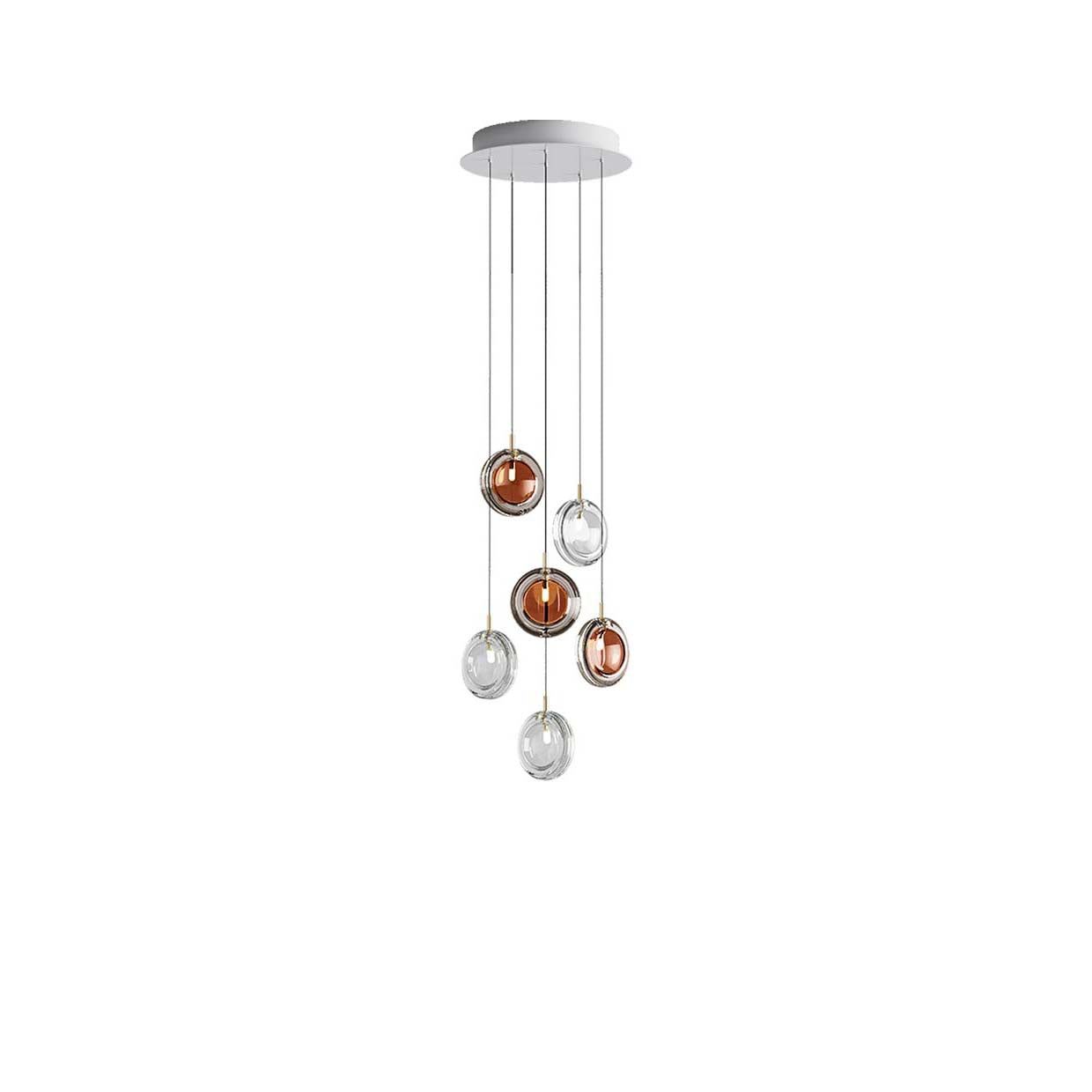 Calalen Round LED Chandelier Pressed Glass & Metal 12.8"D