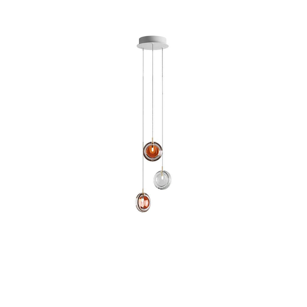 Calalen Round LED Chandelier Pressed Glass & Metal 12.8"D