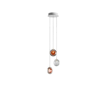 Calalen Round LED Chandelier Pressed Glass & Metal 12.8"D