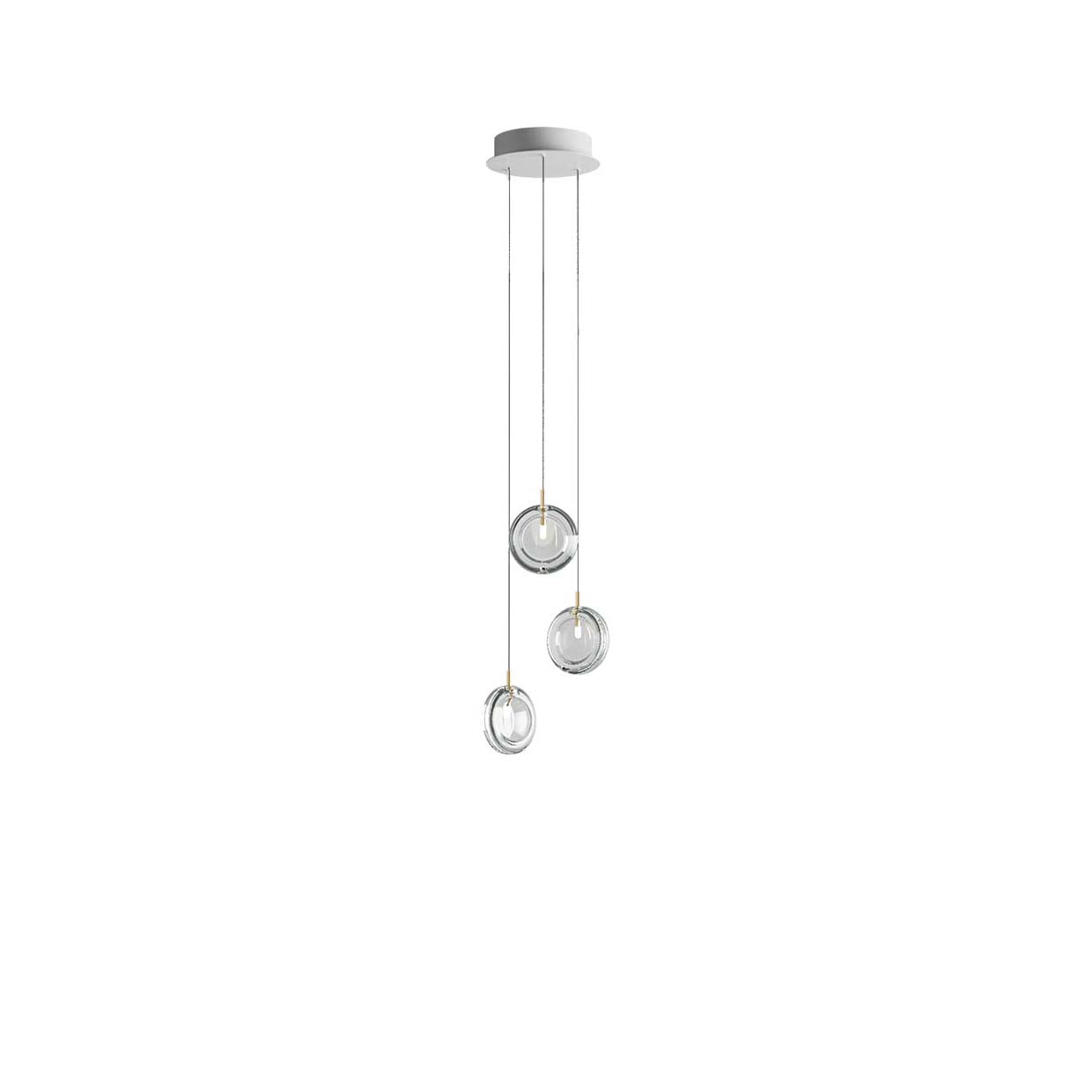 Calalen Round LED Chandelier Pressed Glass & Metal 12.8"D
