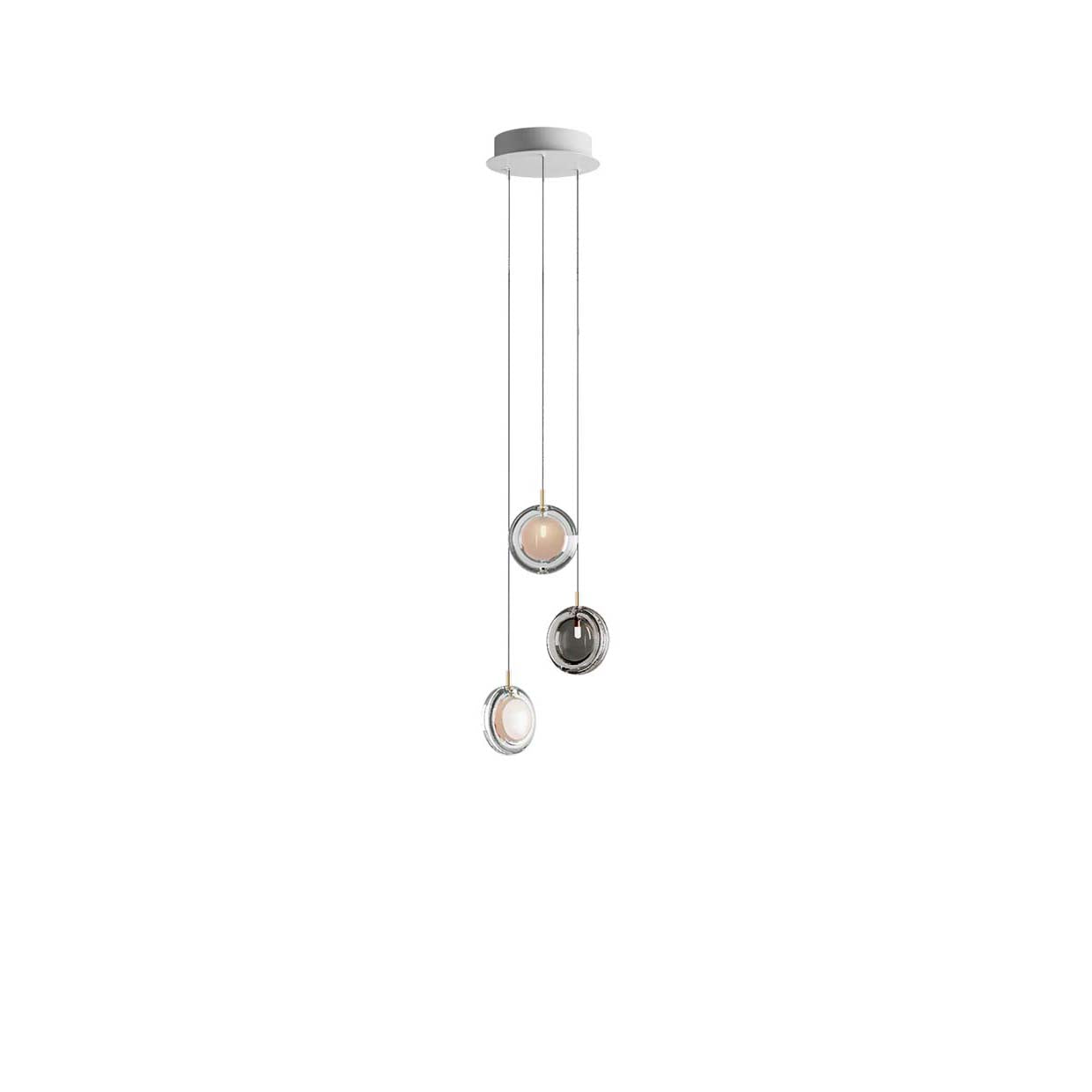 Calalen Round LED Chandelier Pressed Glass & Metal 12.8"D