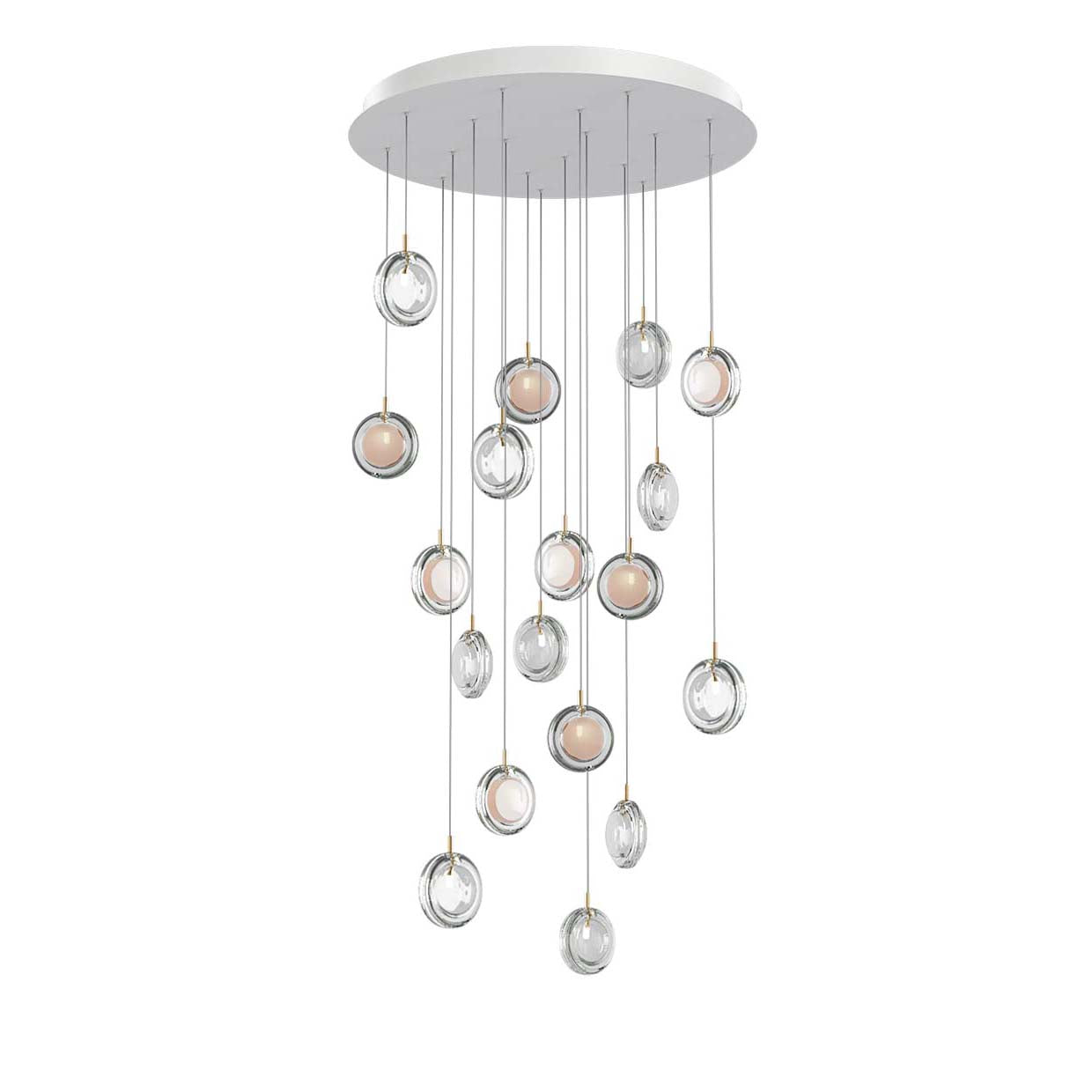 Calalen Round LED Chandelier Pressed Glass & Metal 12.8"D