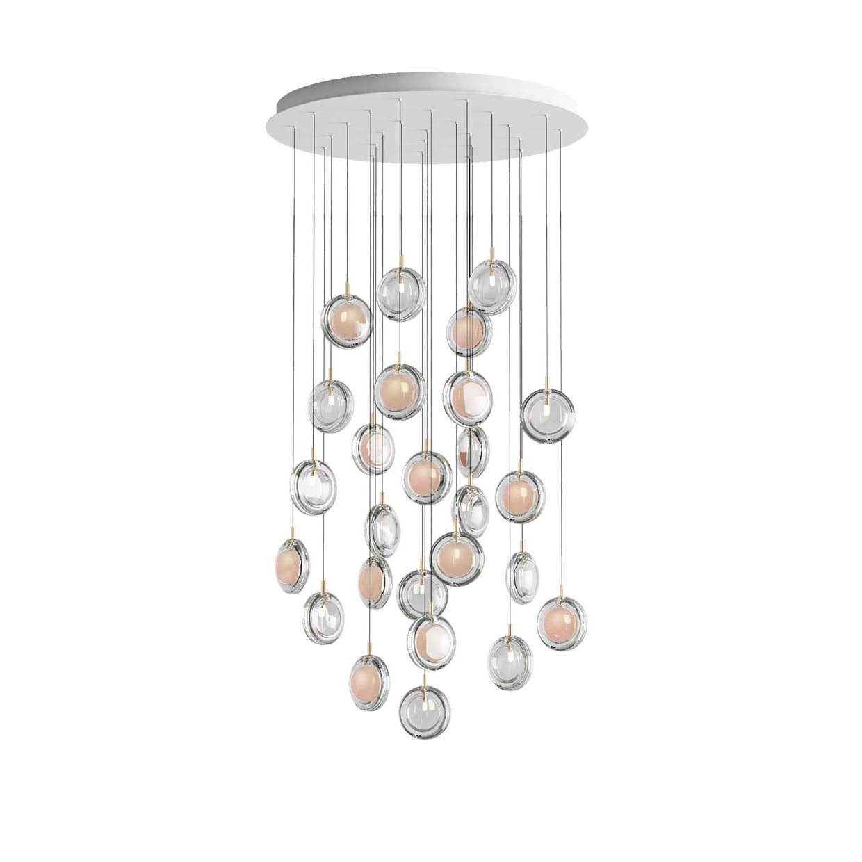 Calalen Round LED Chandelier Pressed Glass & Metal 12.8"D