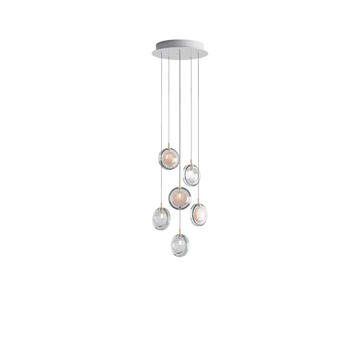 Calalen Round LED Chandelier Pressed Glass & Metal 12.8"D