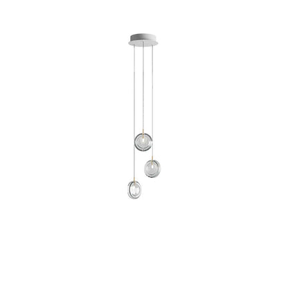 Calalen Round LED Chandelier Pressed Glass & Metal 12.8"D