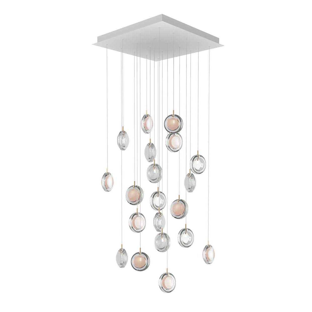 Calalen Square LED Chandelier Pressed Glass & Metal 37.2"W x 37.2"D