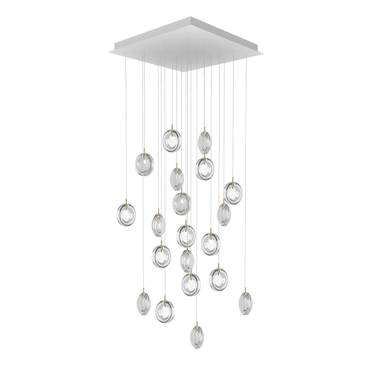 Calalen Square LED Chandelier Pressed Glass & Metal 37.2"W x 37.2"D