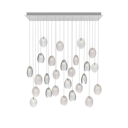 Galaenix Rectangle LED Chandelier Pressed Glass & Metal 55.1"W