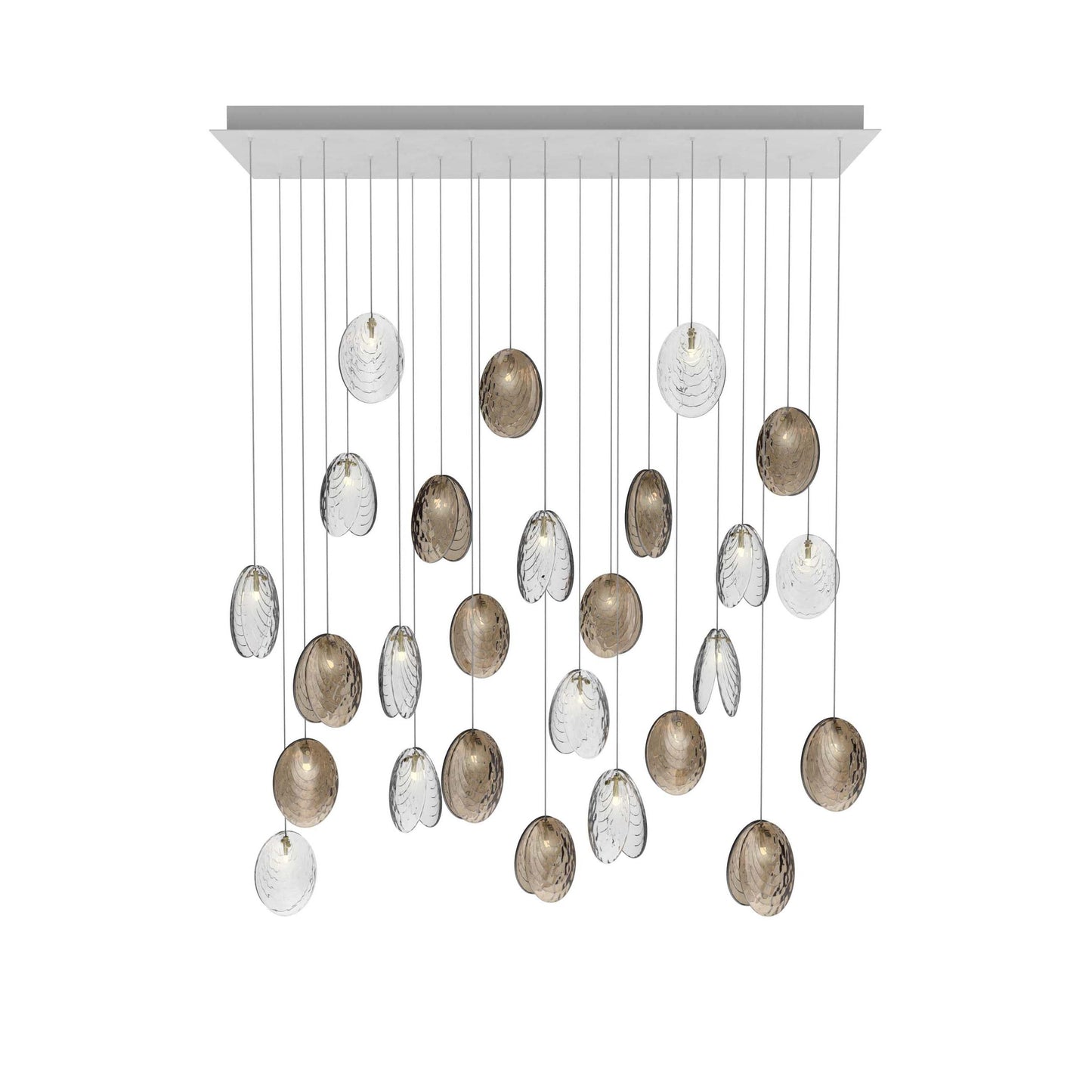 Galaenix Rectangle LED Chandelier Pressed Glass & Metal 55.1"W