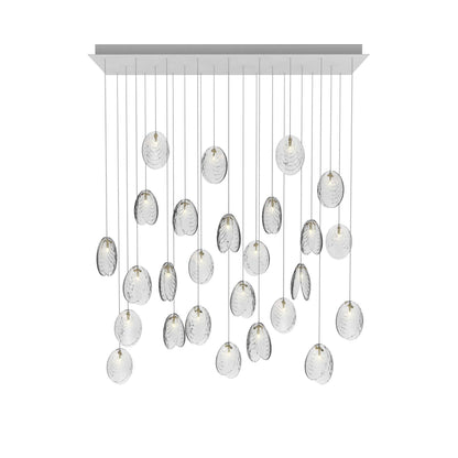 Galaenix Rectangle LED Chandelier Pressed Glass & Metal 55.1"W