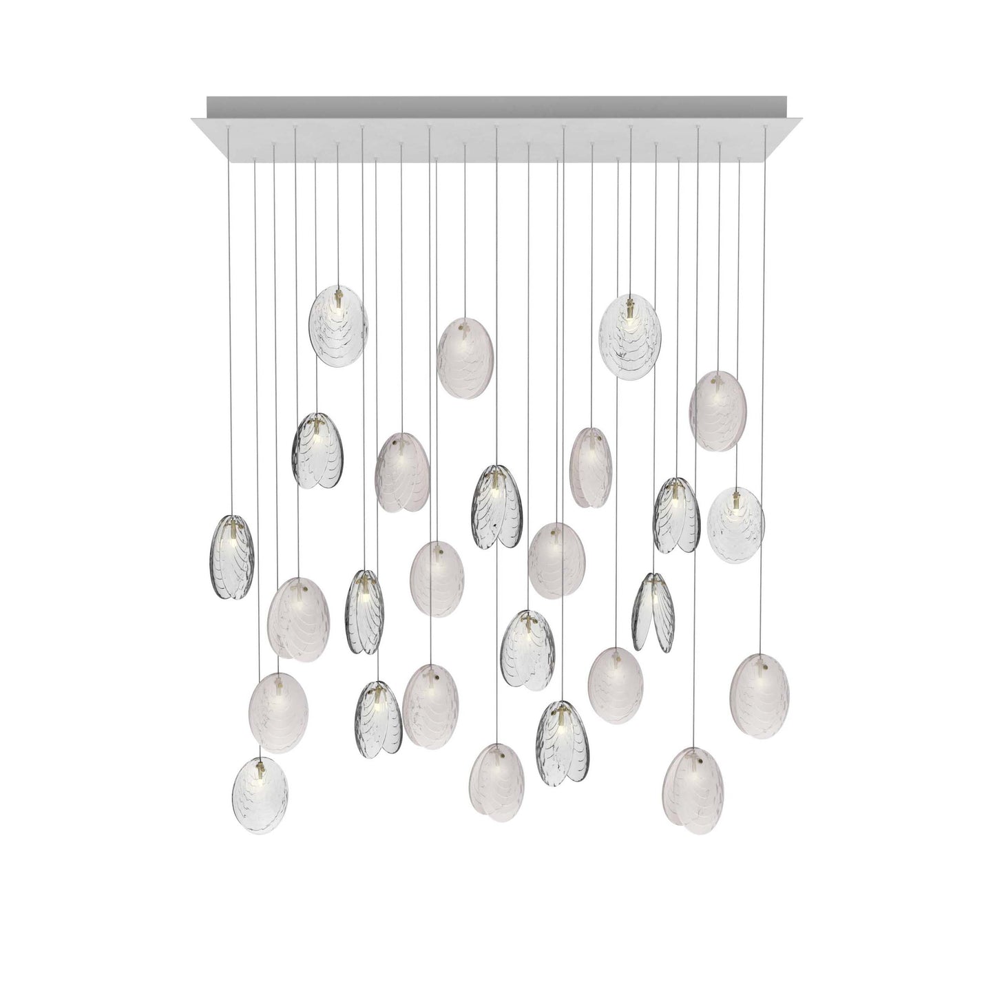 Galaenix Rectangle LED Chandelier Pressed Glass & Metal 55.1"W