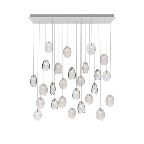 Galaenix Rectangle LED Chandelier Pressed Glass & Metal 55.1"W