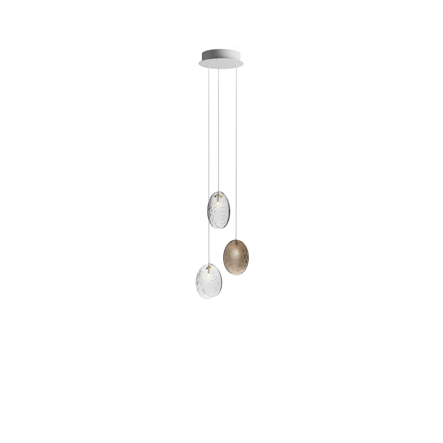 Galaenix Round LED Chandelier Pressed Glass & Metal 12.4"D