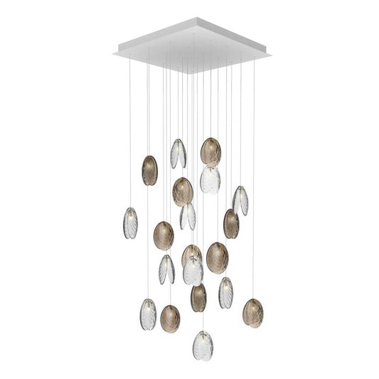 Galaenix Square LED Chandelier Pressed Glass & Metal 37.2"W x 37.2"D