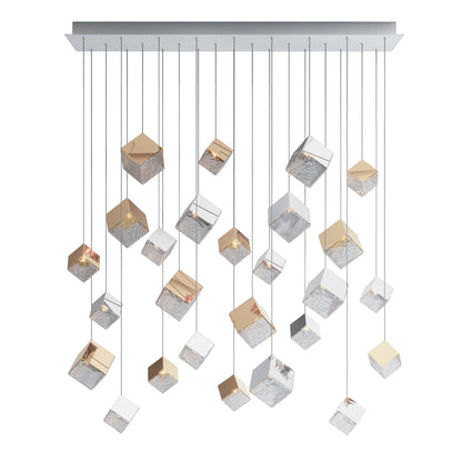 Norador Rectangle LED Chandelier Mouth-blown Crystal With Metal Sheet 57.1"W