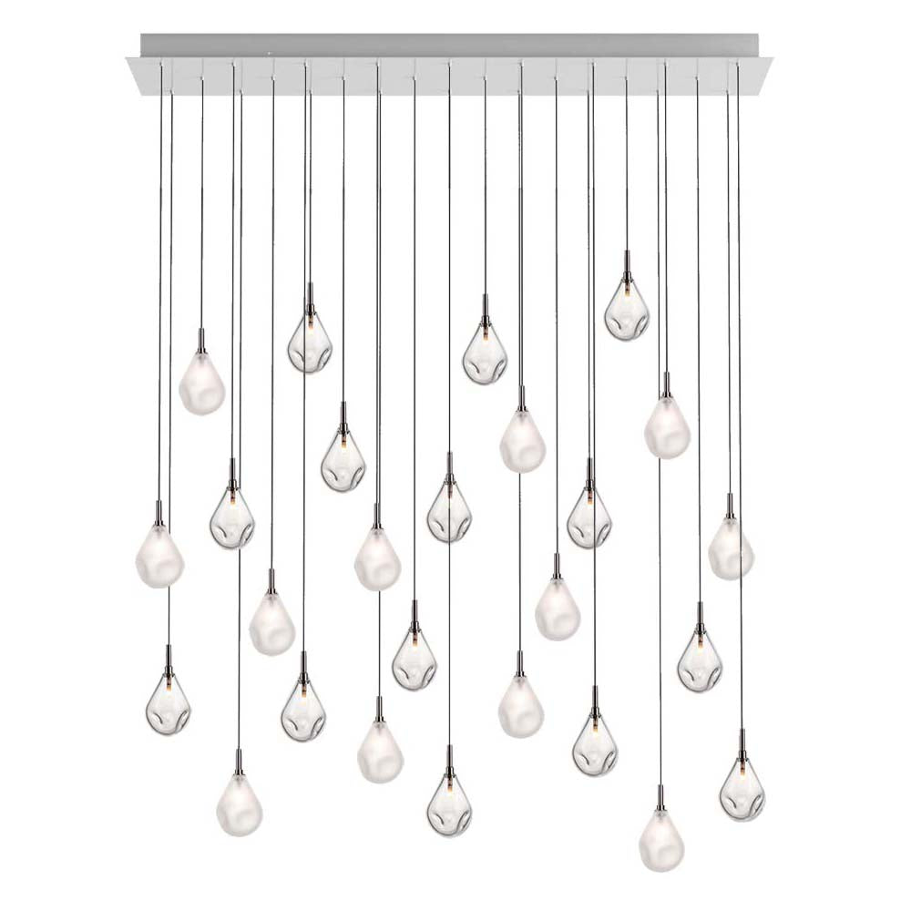 Dorarion Mini Rectangle LED Chandelier Mouth-blown Crystal With Metal Coating 54.3"W
