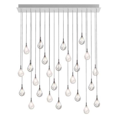 Dorarion Mini Rectangle LED Chandelier Mouth-blown Crystal With Metal Coating 54.3"W