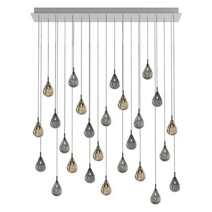 Dorarion Mini Rectangle LED Chandelier Mouth-blown Crystal With Metal Coating 54.3"W