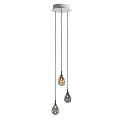 Dorarion Mini Round LED Chandelier Mouth-blown Crystal With Metal Coating 10.2"D