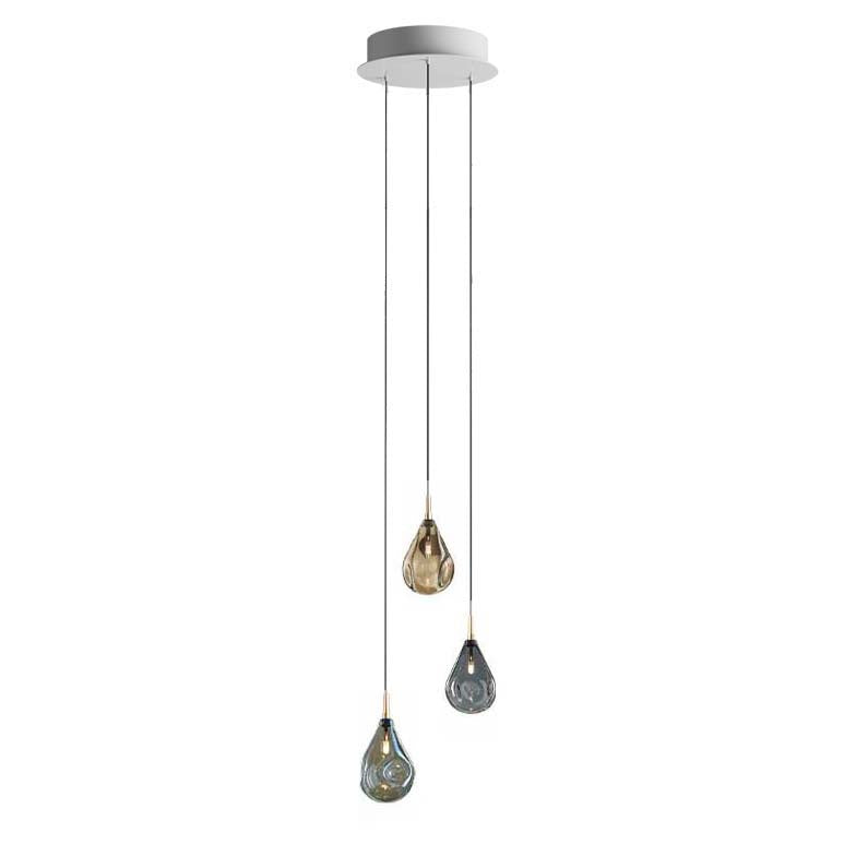 Dorarion Mini Round LED Chandelier Mouth-blown Crystal With Metal Coating 10.2"D