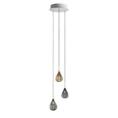 Dorarion Mini Round LED Chandelier Mouth-blown Crystal With Metal Coating 10.2"D