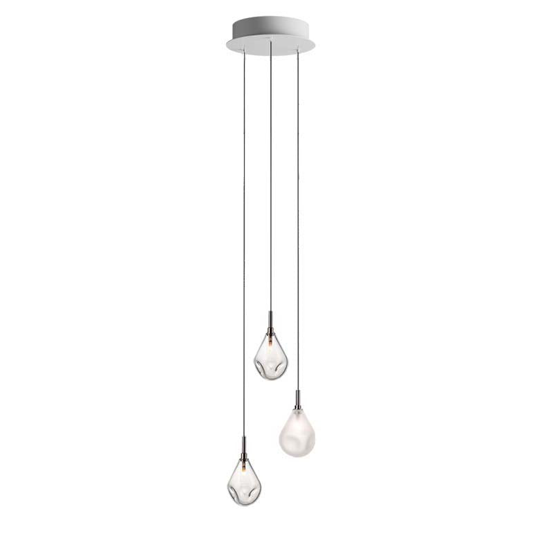 Dorarion Mini Round LED Chandelier Mouth-blown Crystal With Metal Coating 10.2"D