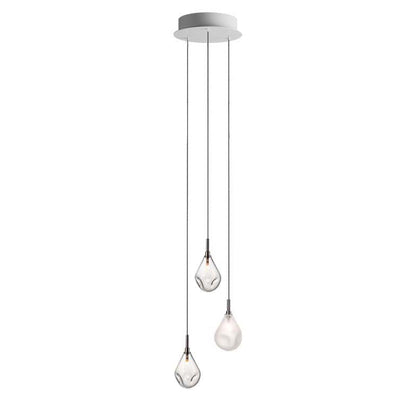 Dorarion Mini Round LED Chandelier Mouth-blown Crystal With Metal Coating 10.2"D