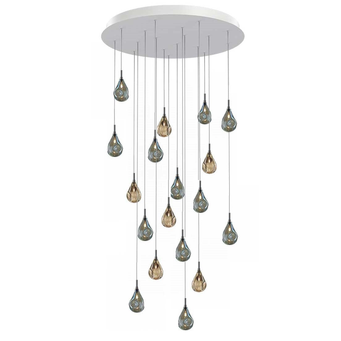 Dorarion Mini Round LED Chandelier Mouth-blown Crystal With Metal Coating 10.2"D