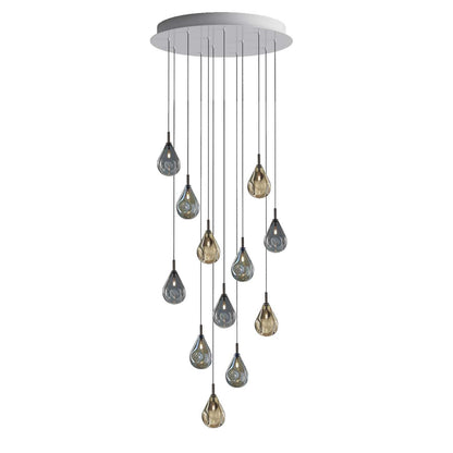 Dorarion Mini Round LED Chandelier Mouth-blown Crystal With Metal Coating 10.2"D
