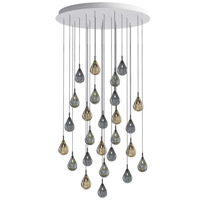 Dorarion Mini Round LED Chandelier Mouth-blown Crystal With Metal Coating 10.2"D