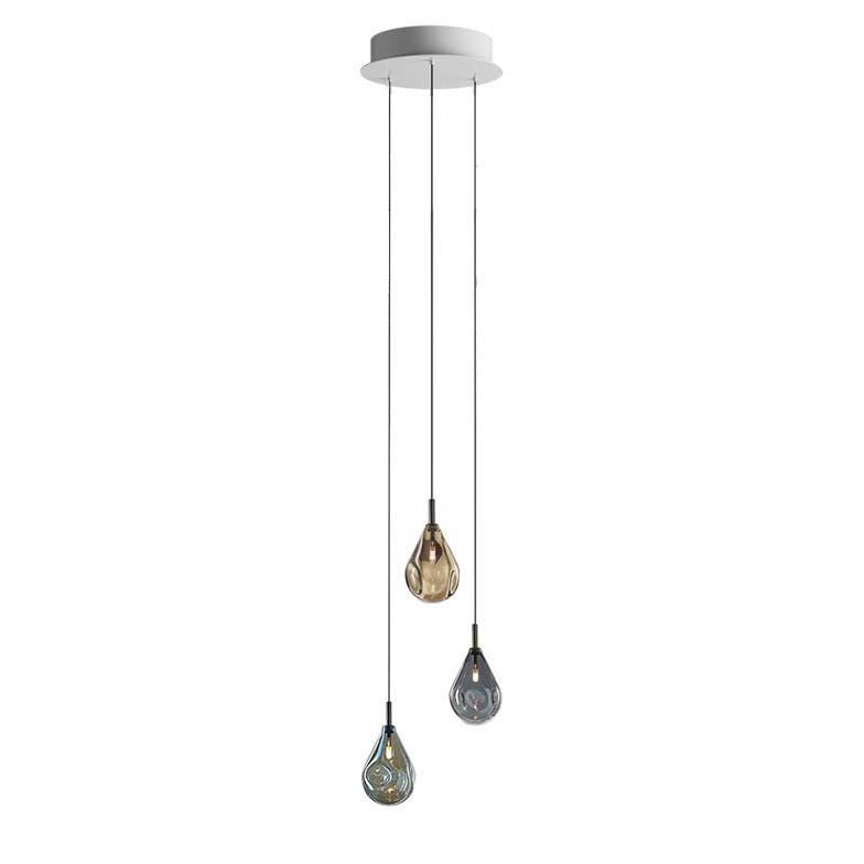Dorarion Mini Round LED Chandelier Mouth-blown Crystal With Metal Coating 10.2"D