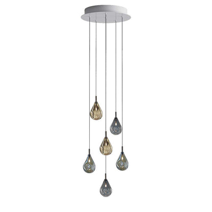 Dorarion Mini Round LED Chandelier Mouth-blown Crystal With Metal Coating 10.2"D