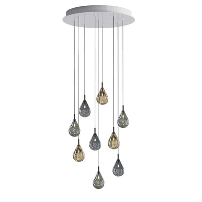 Dorarion Mini Round LED Chandelier Mouth-blown Crystal With Metal Coating 10.2"D