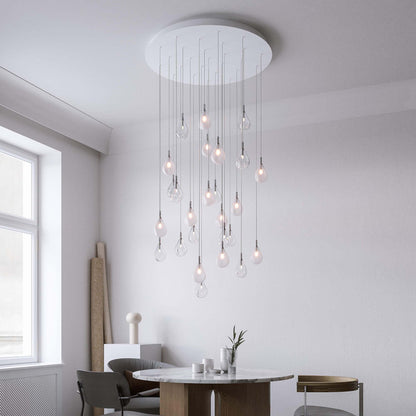 Dorarion Mini Round LED Chandelier Mouth-blown Crystal With Metal Coating 10.2"D